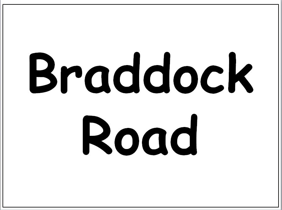 Braddock Road Sign